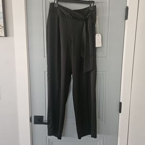 Chic Black Women's Trousers with Tie Waist